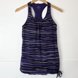 EUC Athleta Purple Stripe Tinker Racerback Tank
